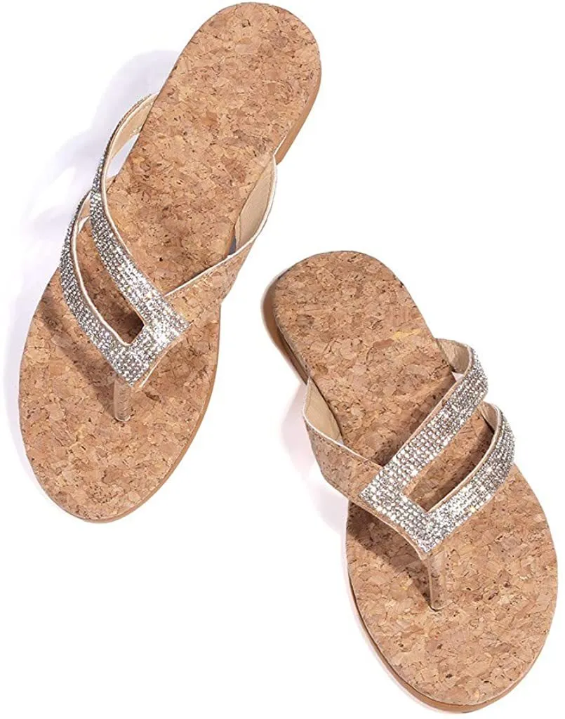Winsummer Women's Sandals,2021 Comfy Platform Casual Sandal Shoes Summer Beach Travel Shoes Slipper Flip Flops