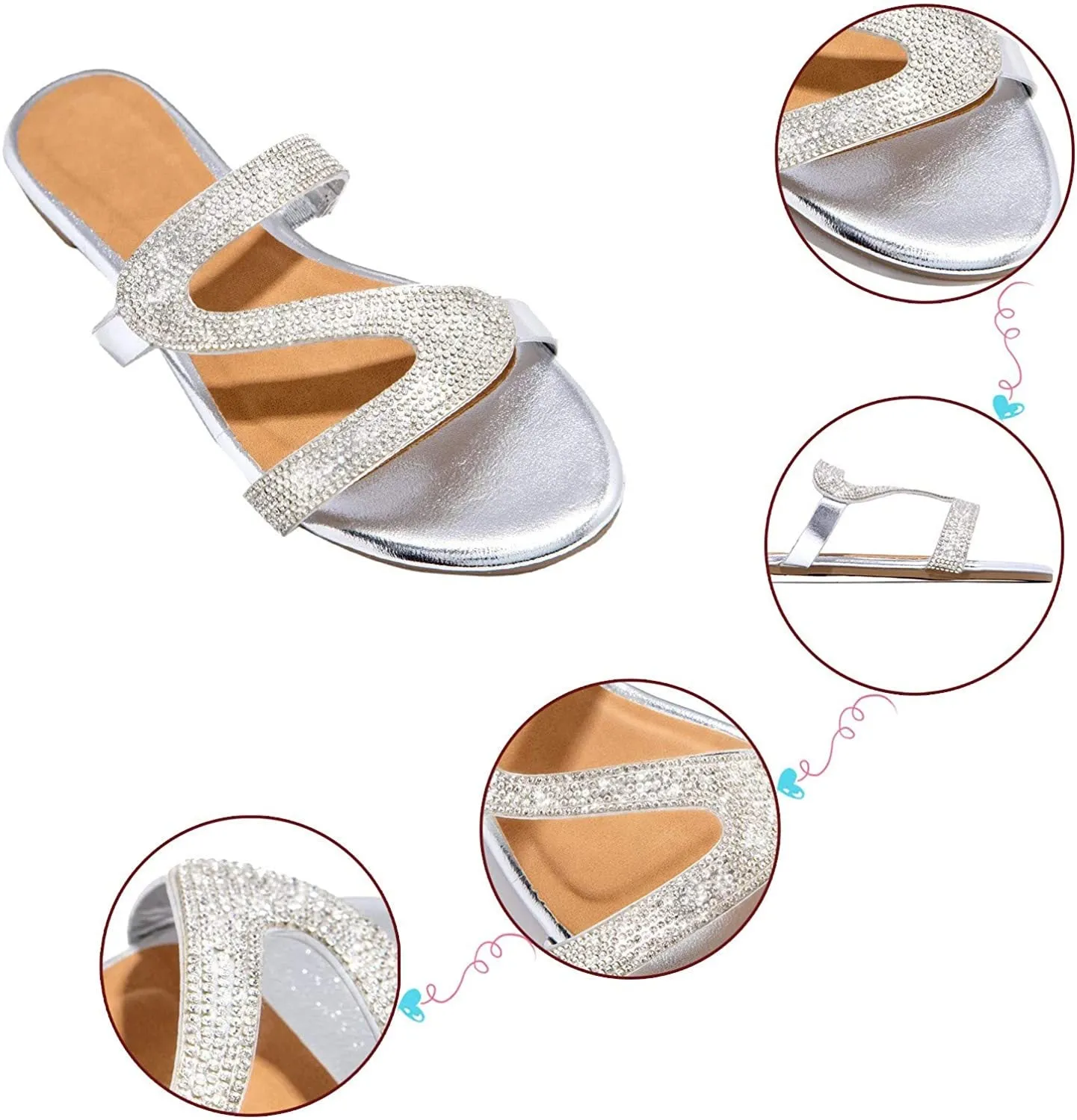 Winsummer Women's Sandals,2021 Comfy Platform Casual Sandal Shoes Summer Beach Travel Shoes Slipper Flip Flops