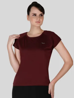 Women Maroon Solid Tops & T-Shirts - ALL YOURS-MR