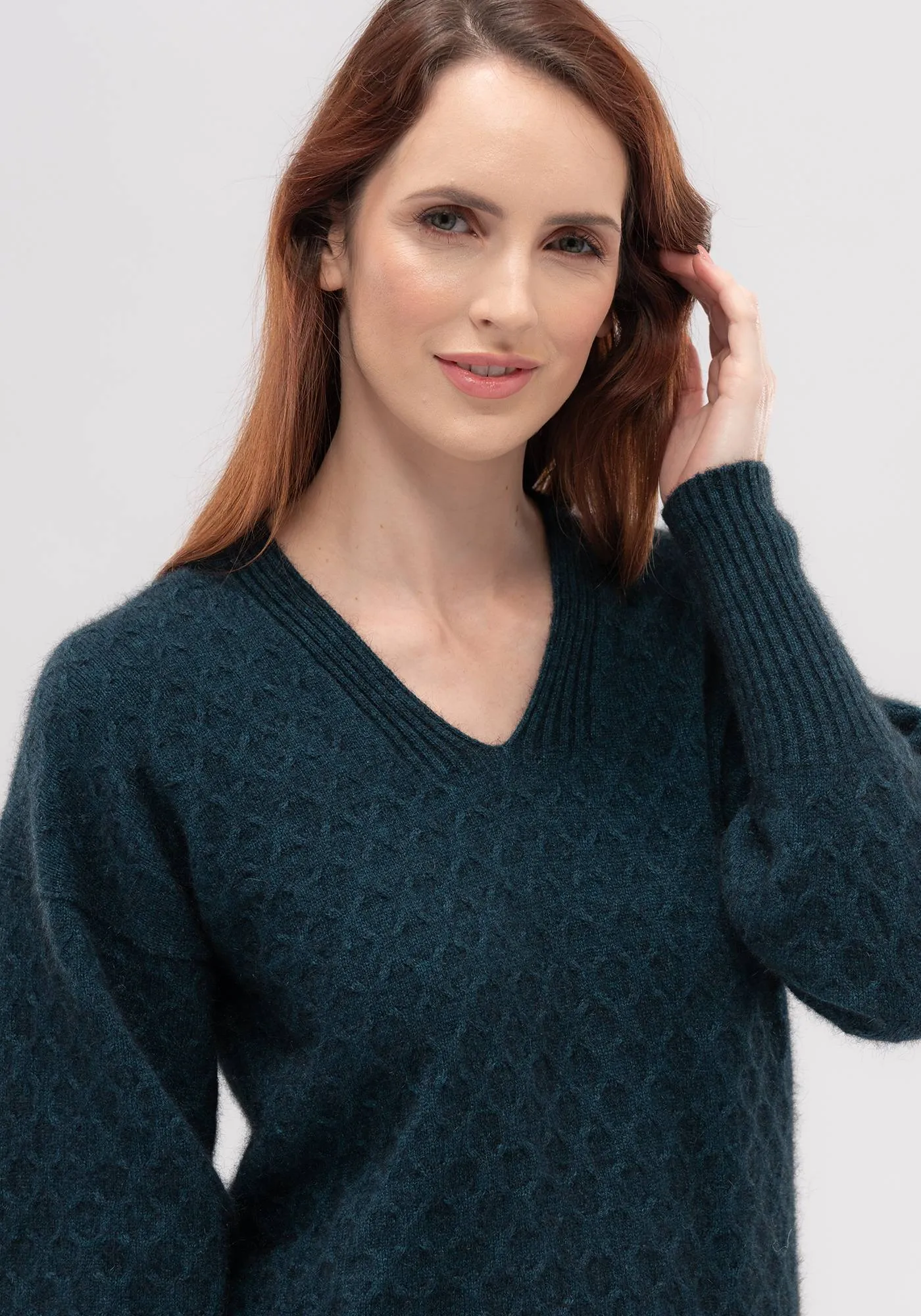 Womens Chloe Vee Sweater Peacock 100205