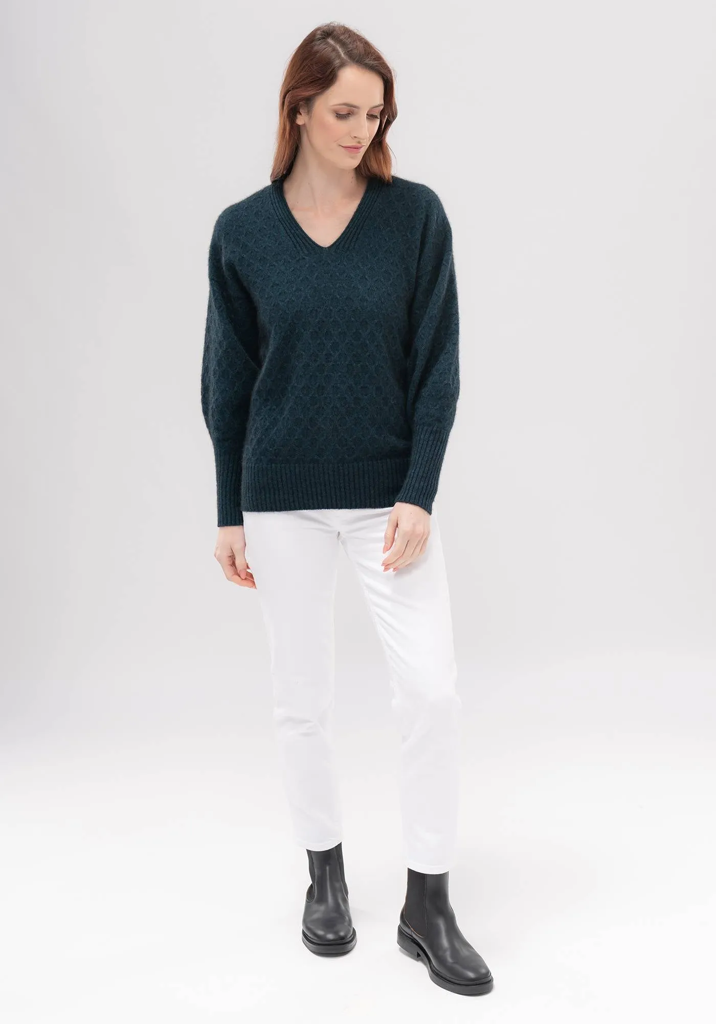 Womens Chloe Vee Sweater Peacock 100205
