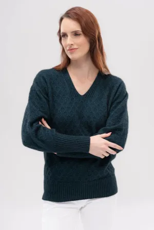 Womens Chloe Vee Sweater Peacock 100205