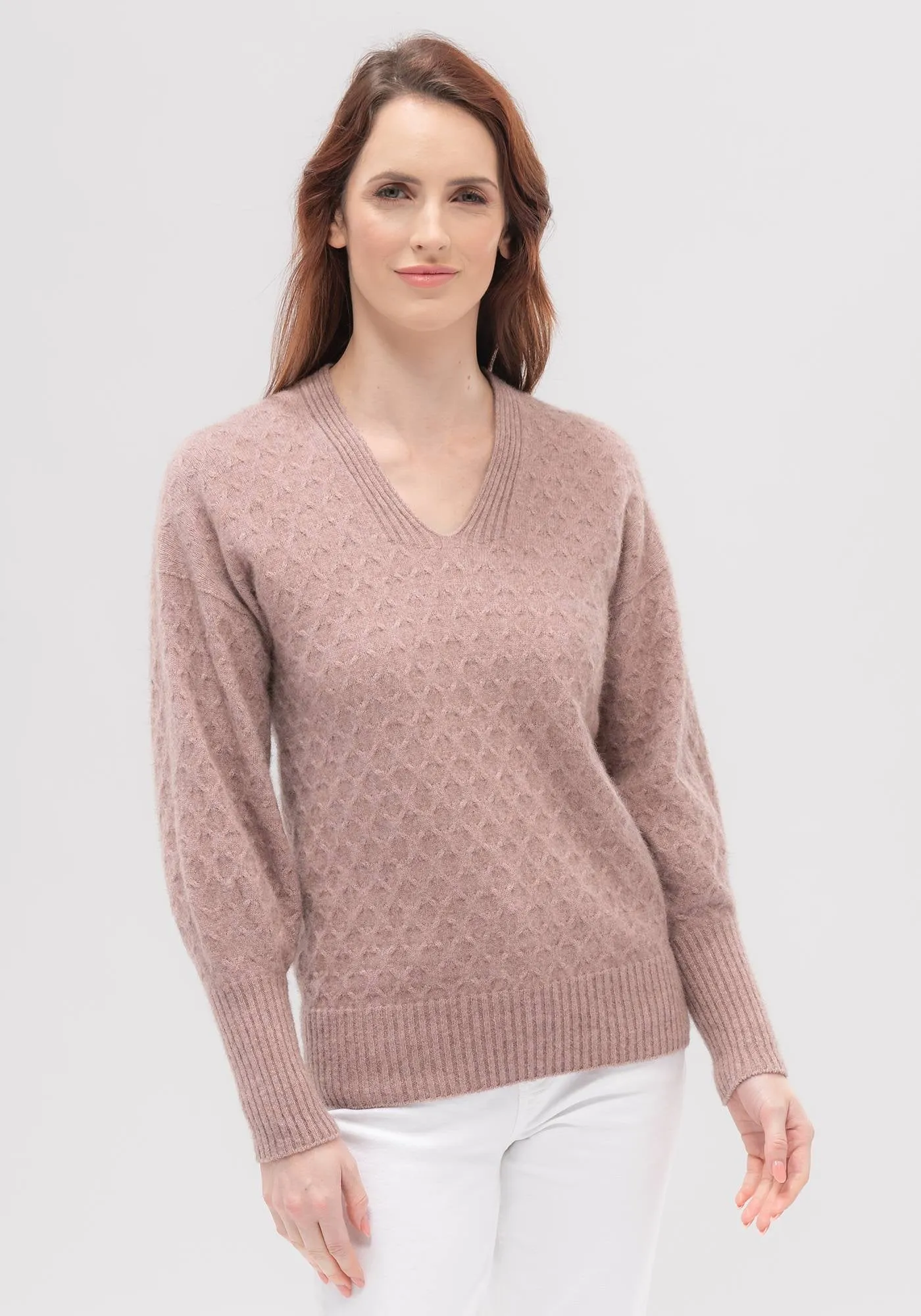 Womens Chloe Vee Sweater Rose Dust 100205