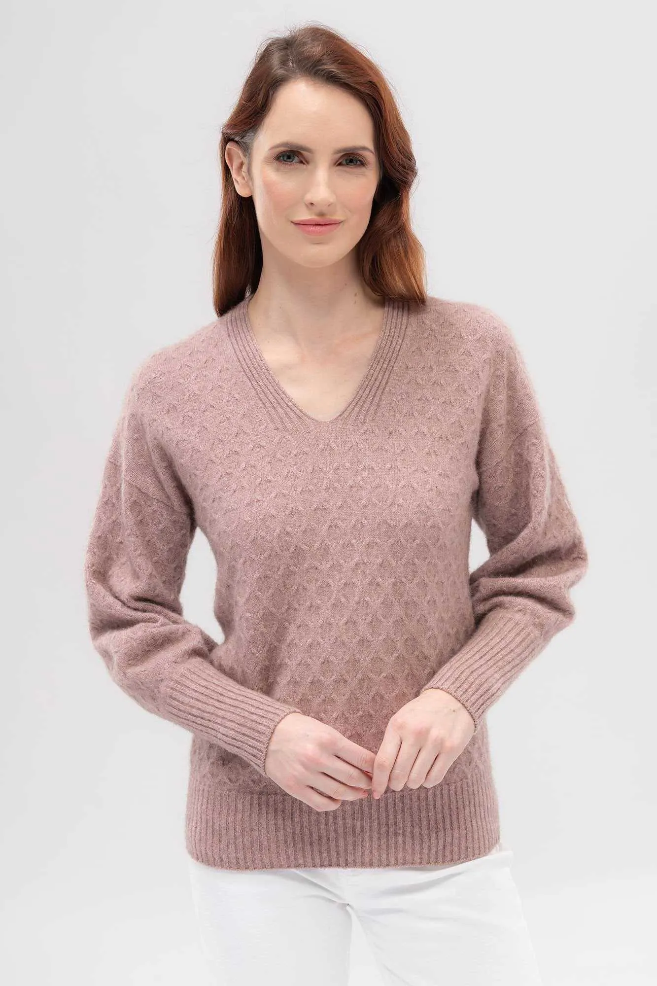 Womens Chloe Vee Sweater Rose Dust 100205