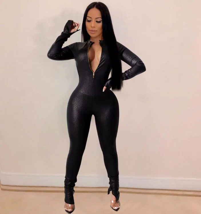 Womens Leather Jumpsuit |  Womens Bodysuit | Womens Jumpsuit
