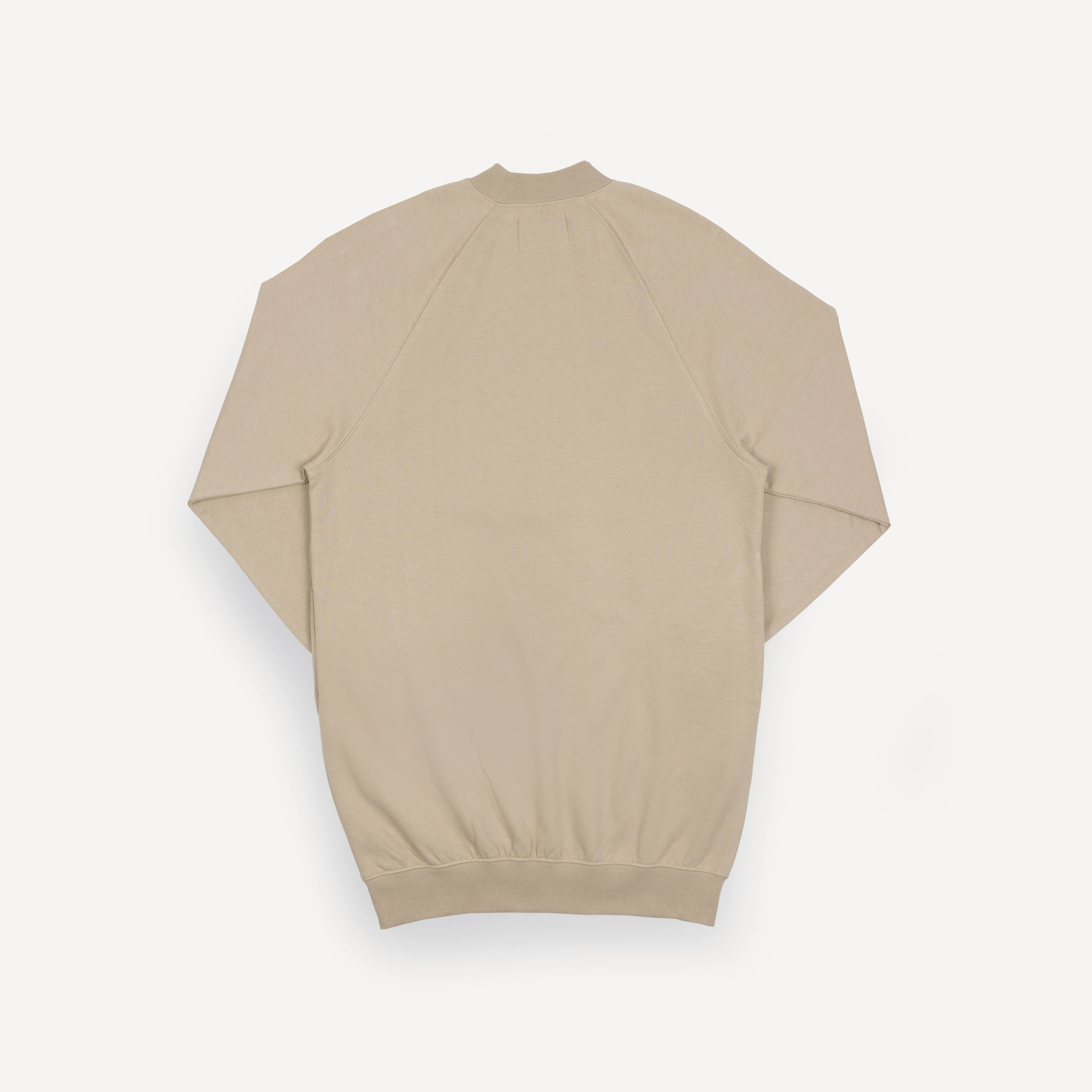 Womens Oversized Raglan Fleece Crewneck Dress - Oatmeal