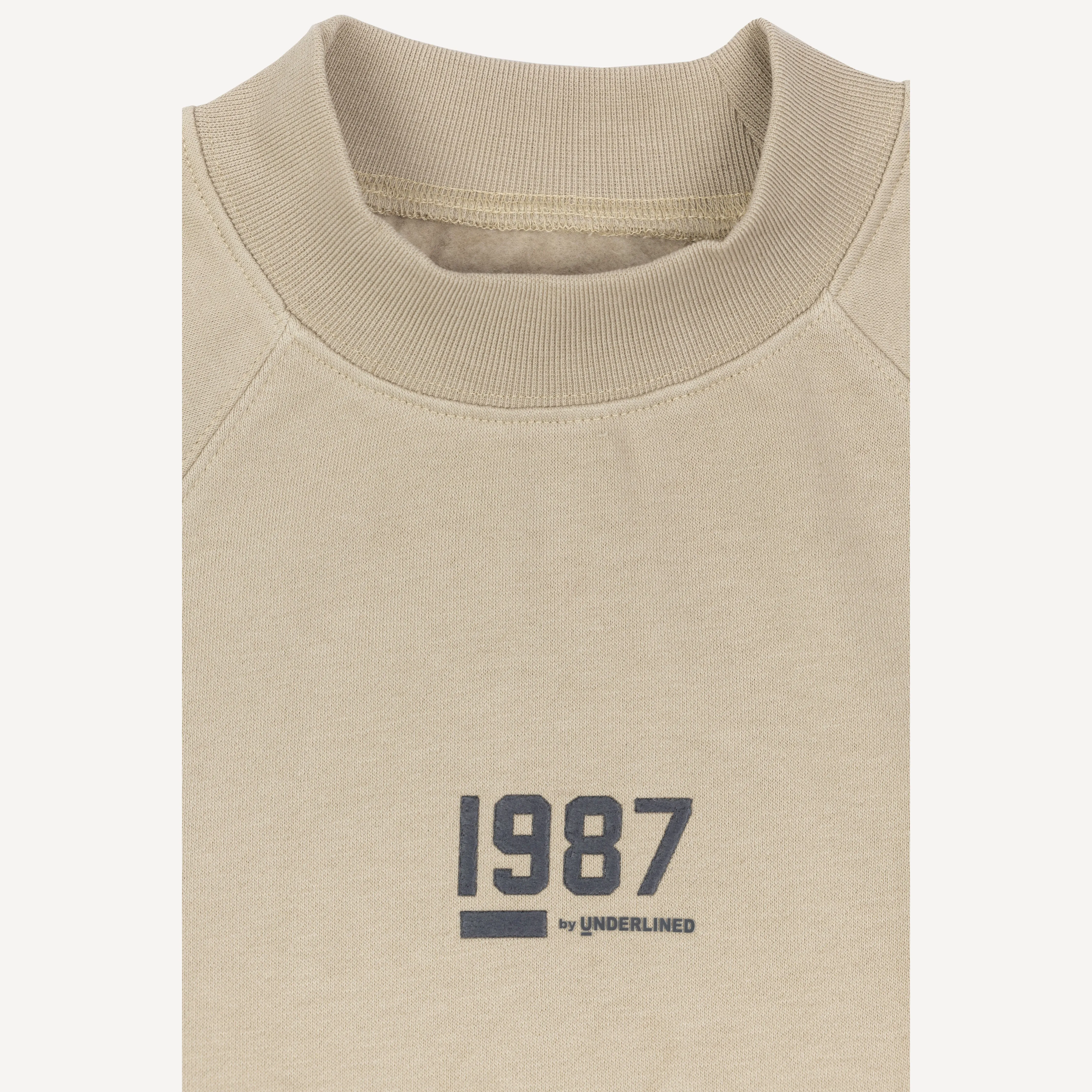 Womens Oversized Raglan Fleece Crewneck Dress - Oatmeal