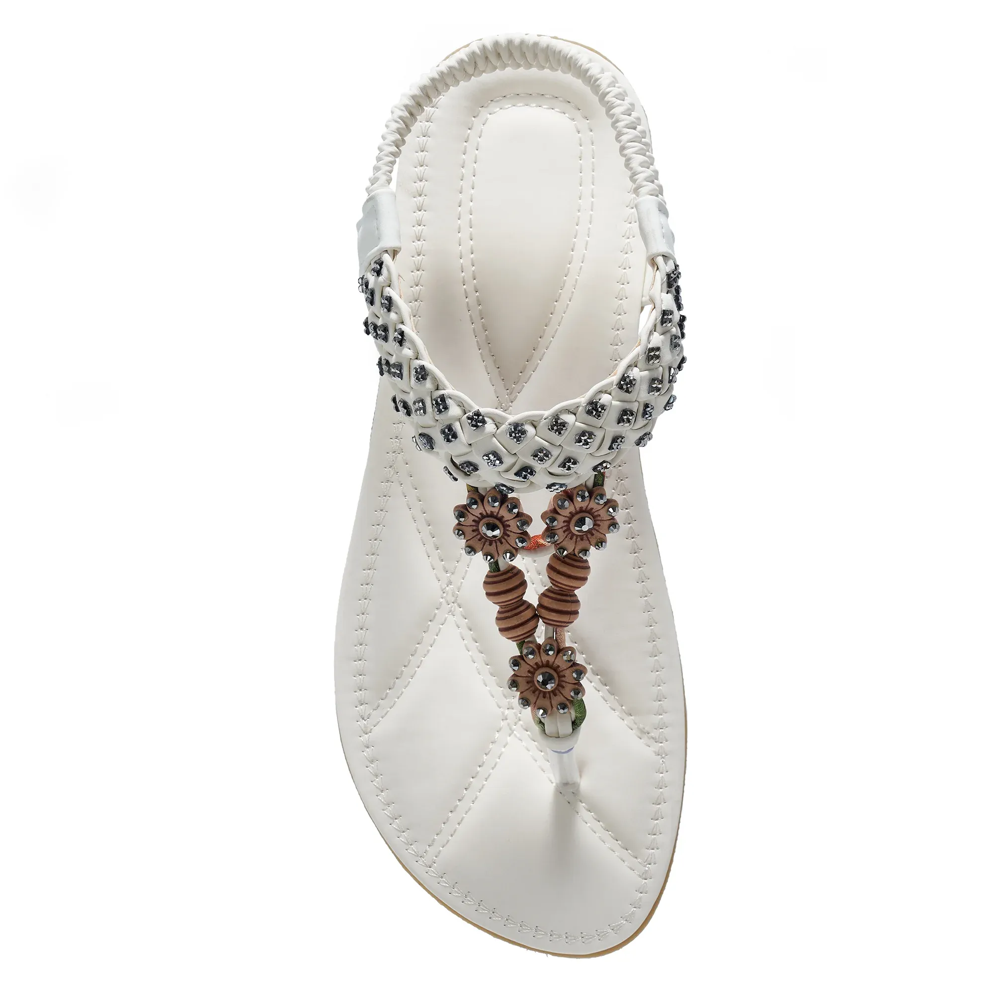 Womens Sandals Clip toe Rhinestone Summer Flat sandal