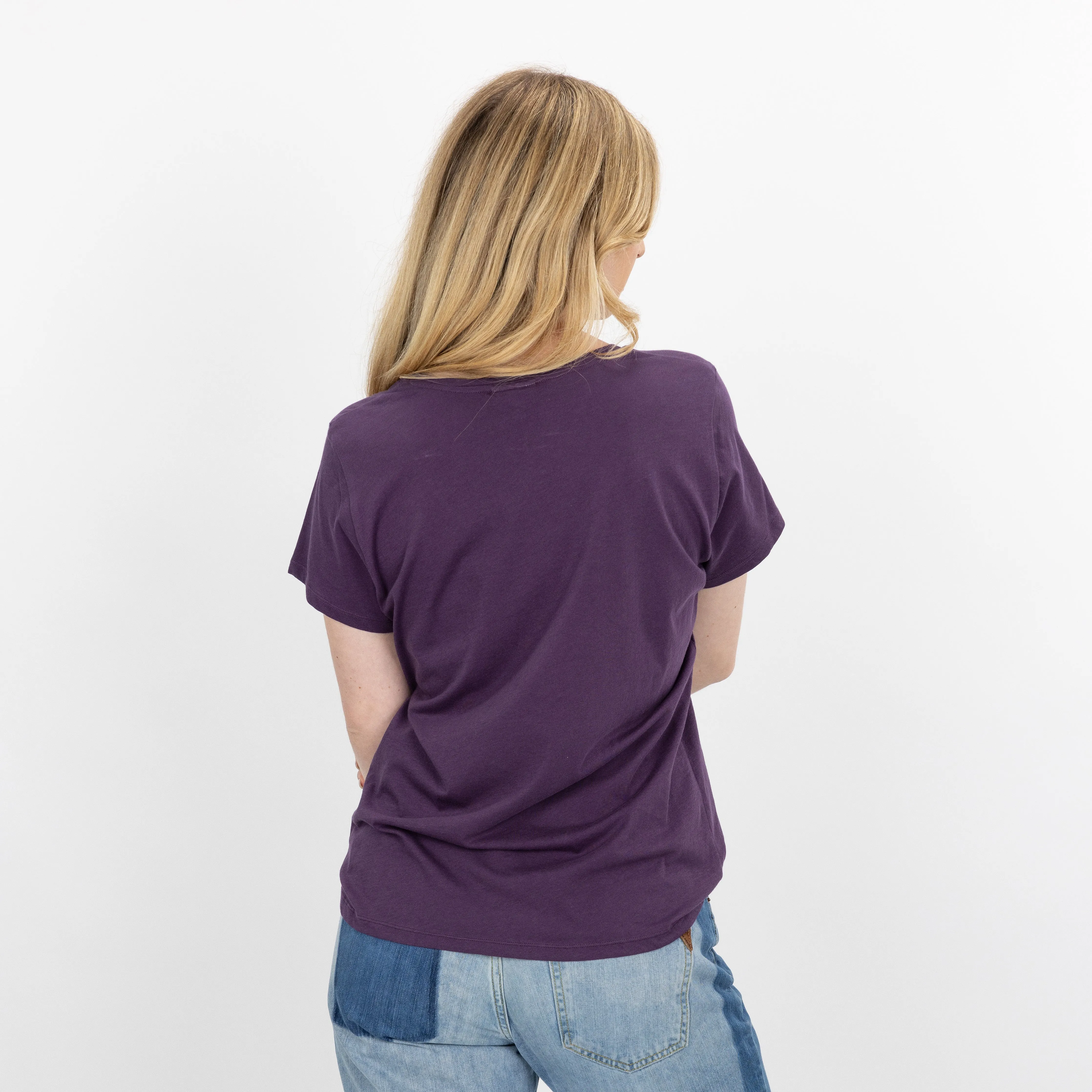 Womens Scoop Neck Tee - Purple Plumeria