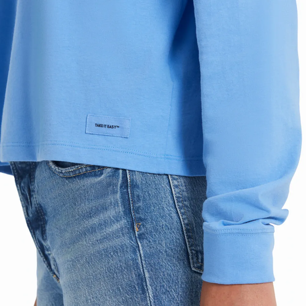 Women's Wavy Stripes Crusher Boxy Hoodie - 115200
