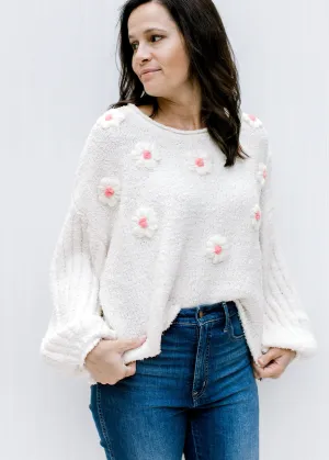X Pop of Pink Ivory Sweater