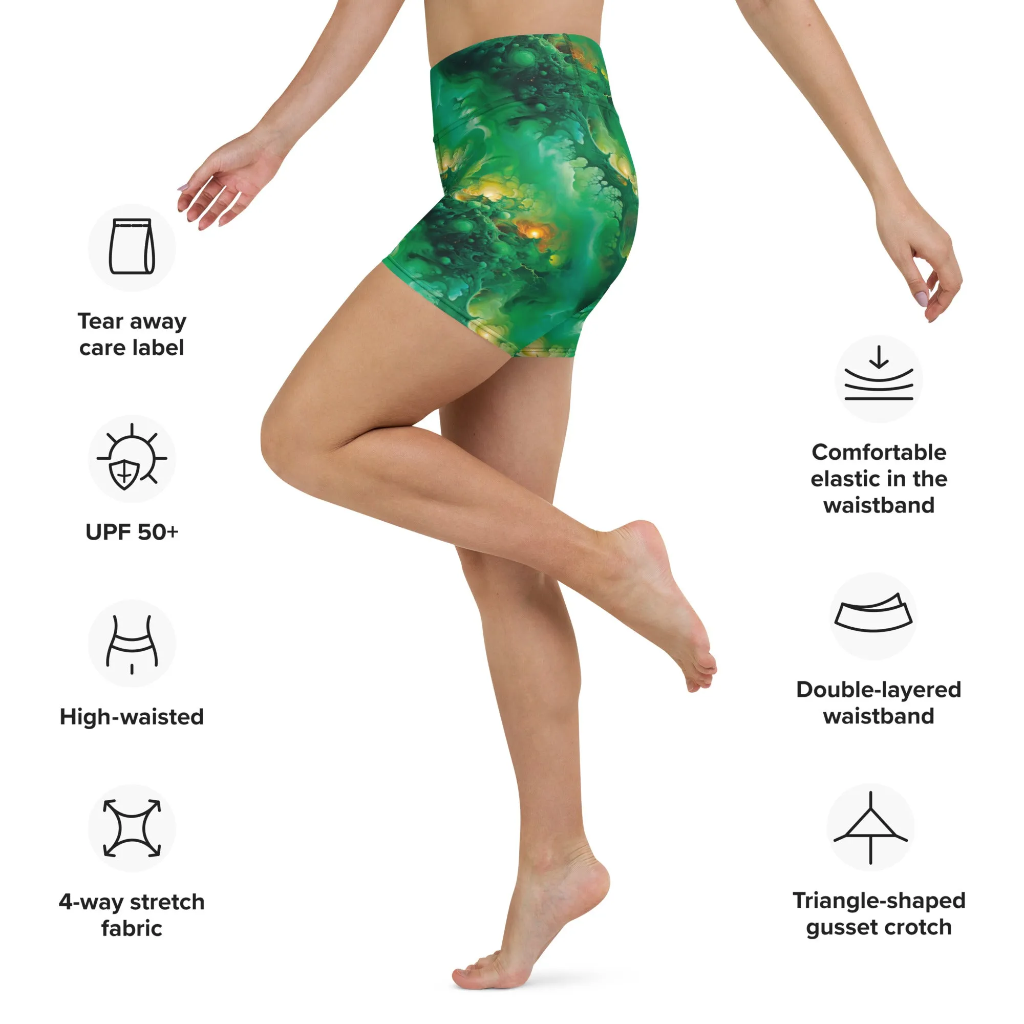 Yoga Shorts - Viridian Shroud