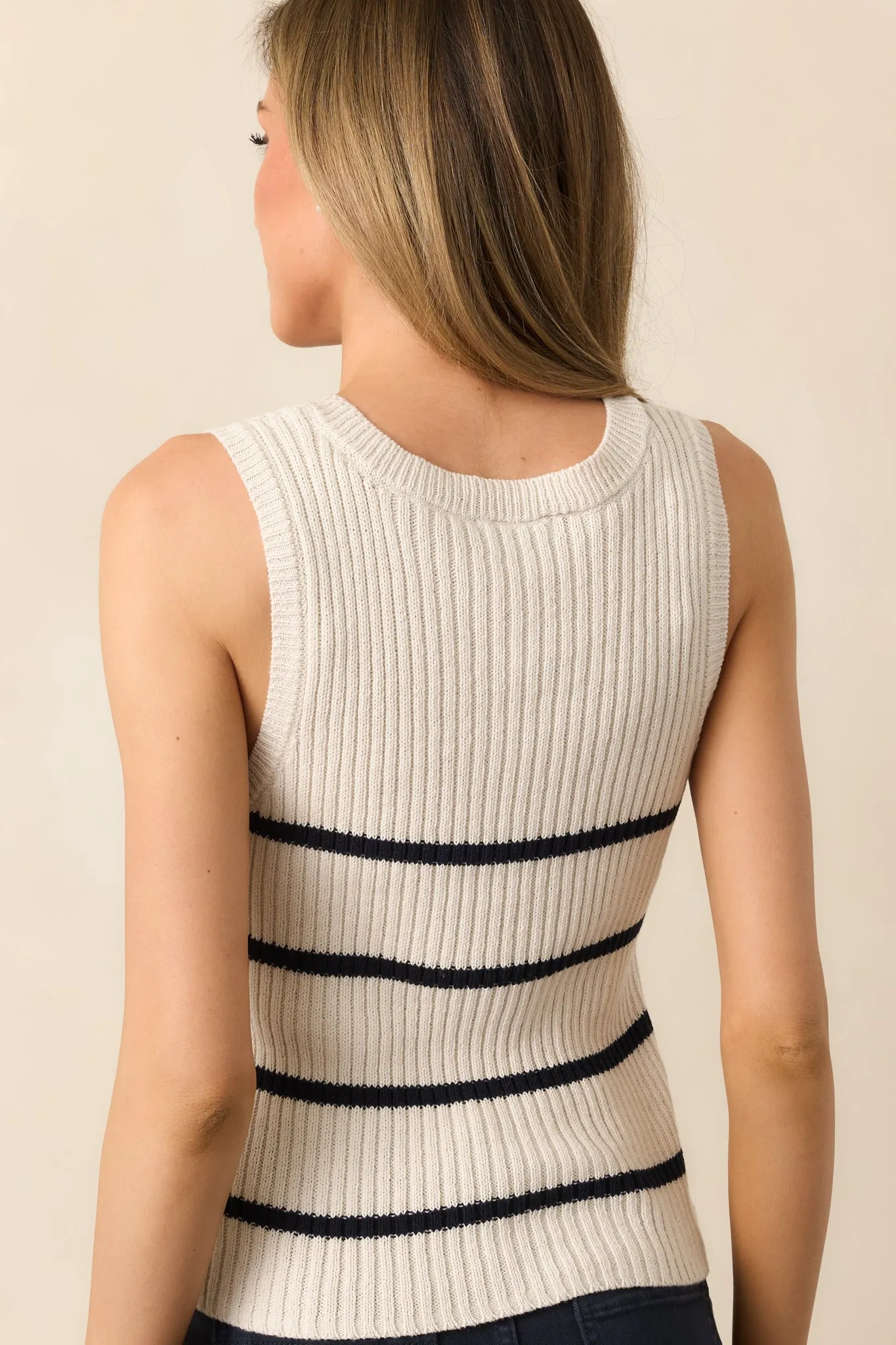 Z Supply Sea Salt Ivory Sycamore Stripe Sweater Vest