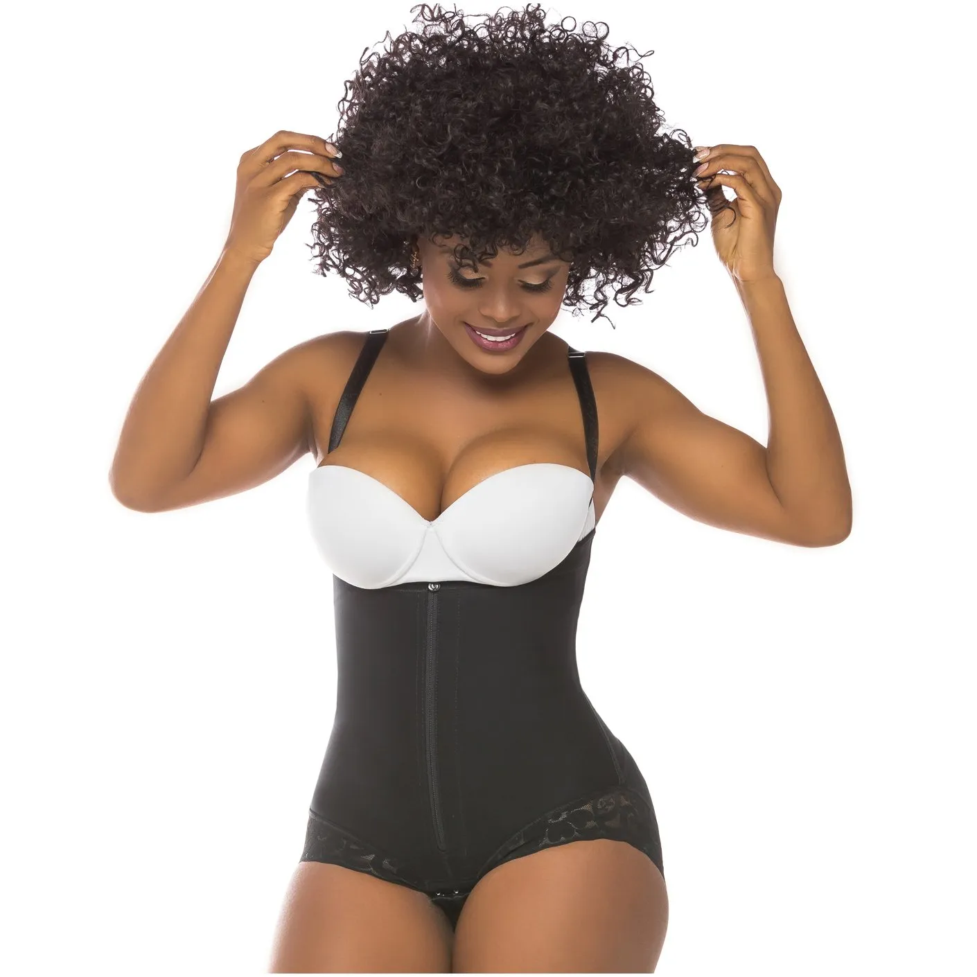 Zipper High Back Open Bust Tummy Control Bodysuits