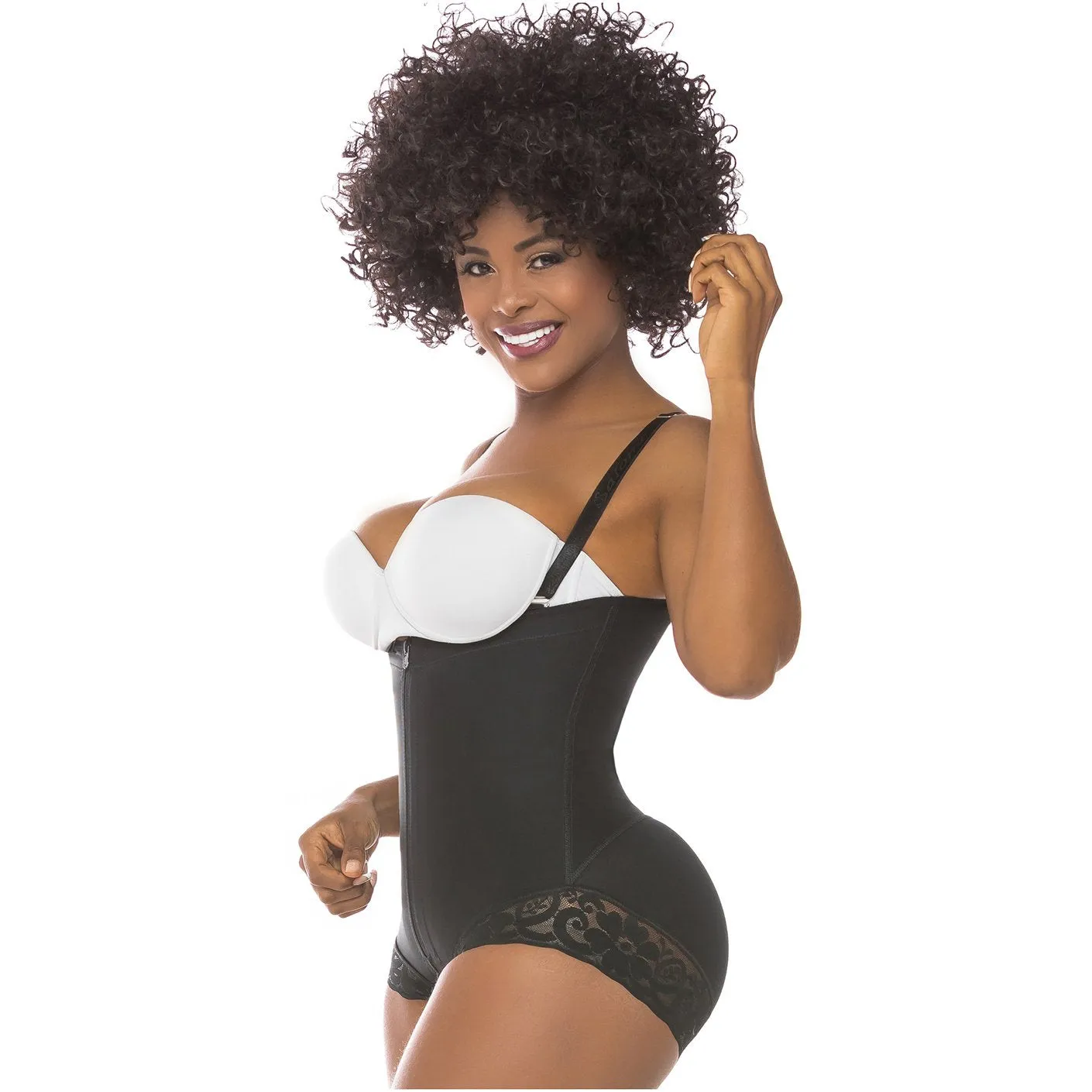 Zipper High Back Open Bust Tummy Control Bodysuits